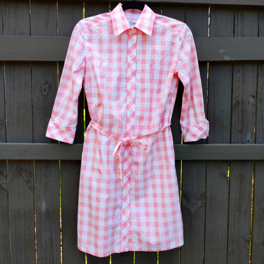 Lilly Pulitzer Pink Gingham Cornelia Dress Size 2